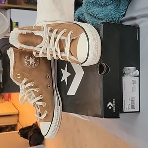 Suede Converse with Sherpa Inside
